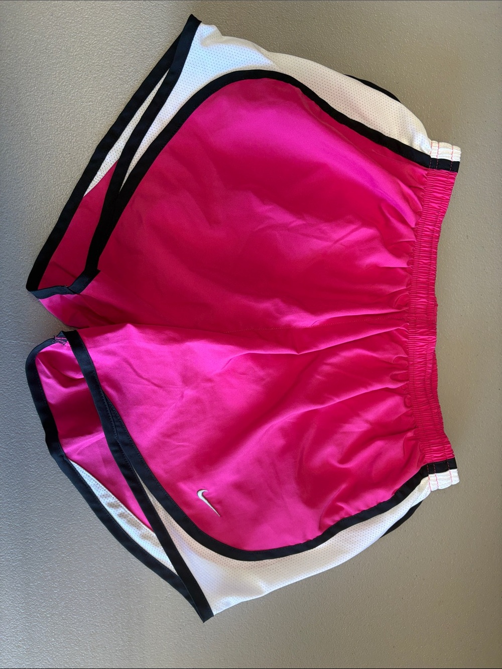 Nike Women's Bright Pink Athletic Shorts with White & Black Trim